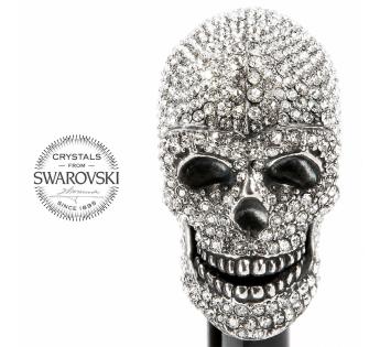Parapluie homme luxe Skull Swarovski